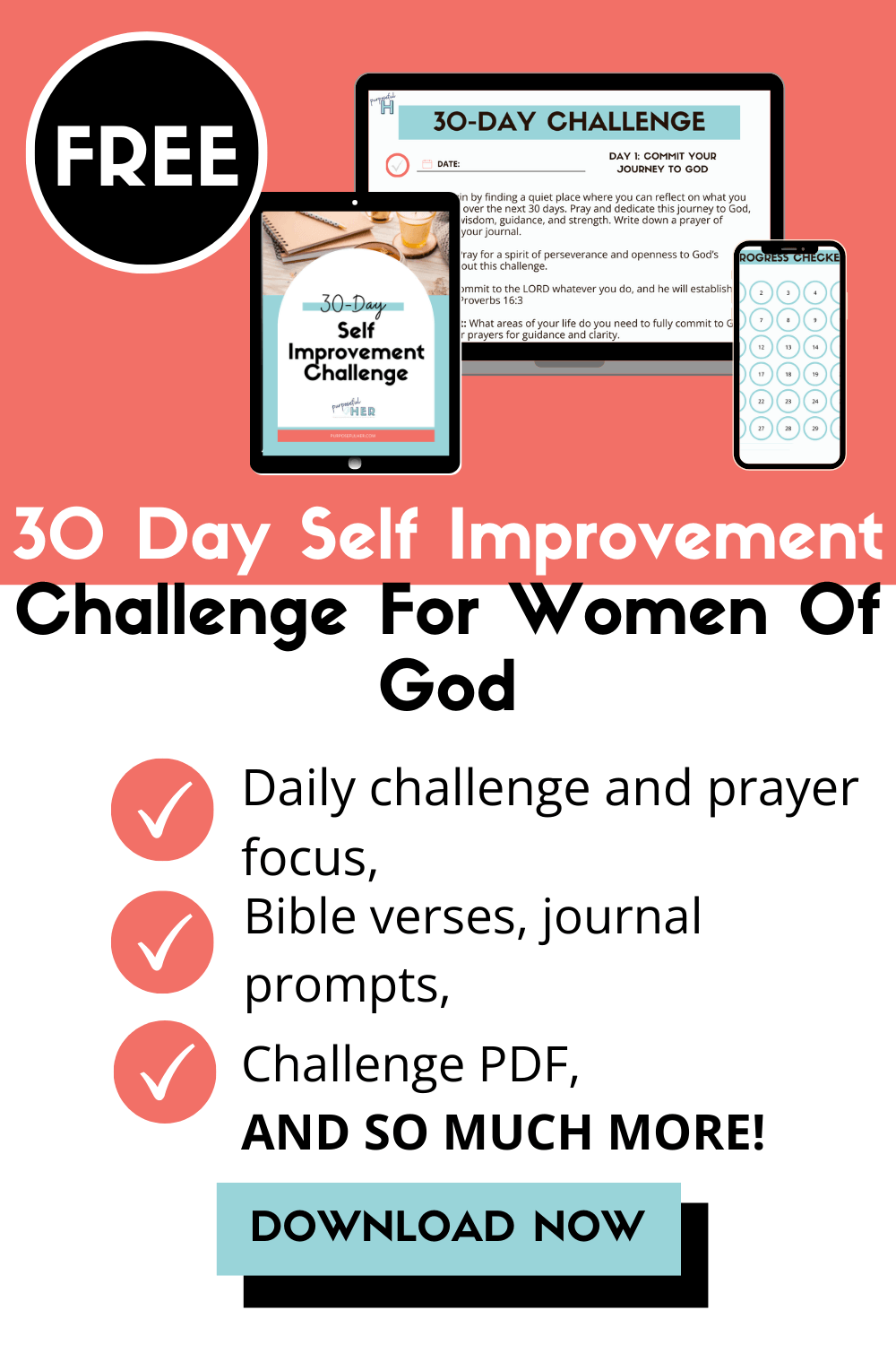 30 Day Self Improvement Challenge For Women Of God | Purposeful Her